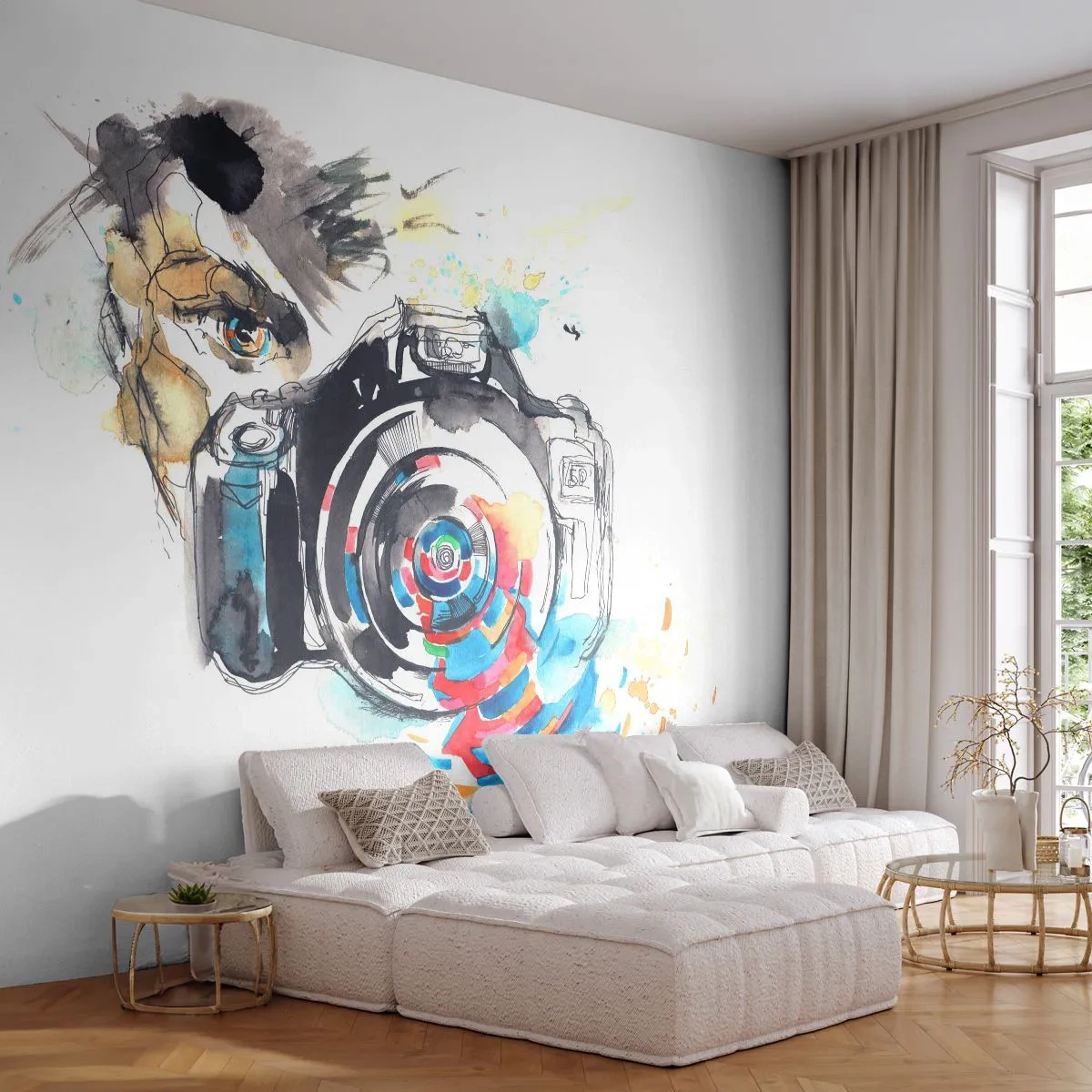Öntapadós Fotótapéta Deluxe Sticker - A lencse szemében - Absztrakció, Kamera, Fotós - 100x70 cm