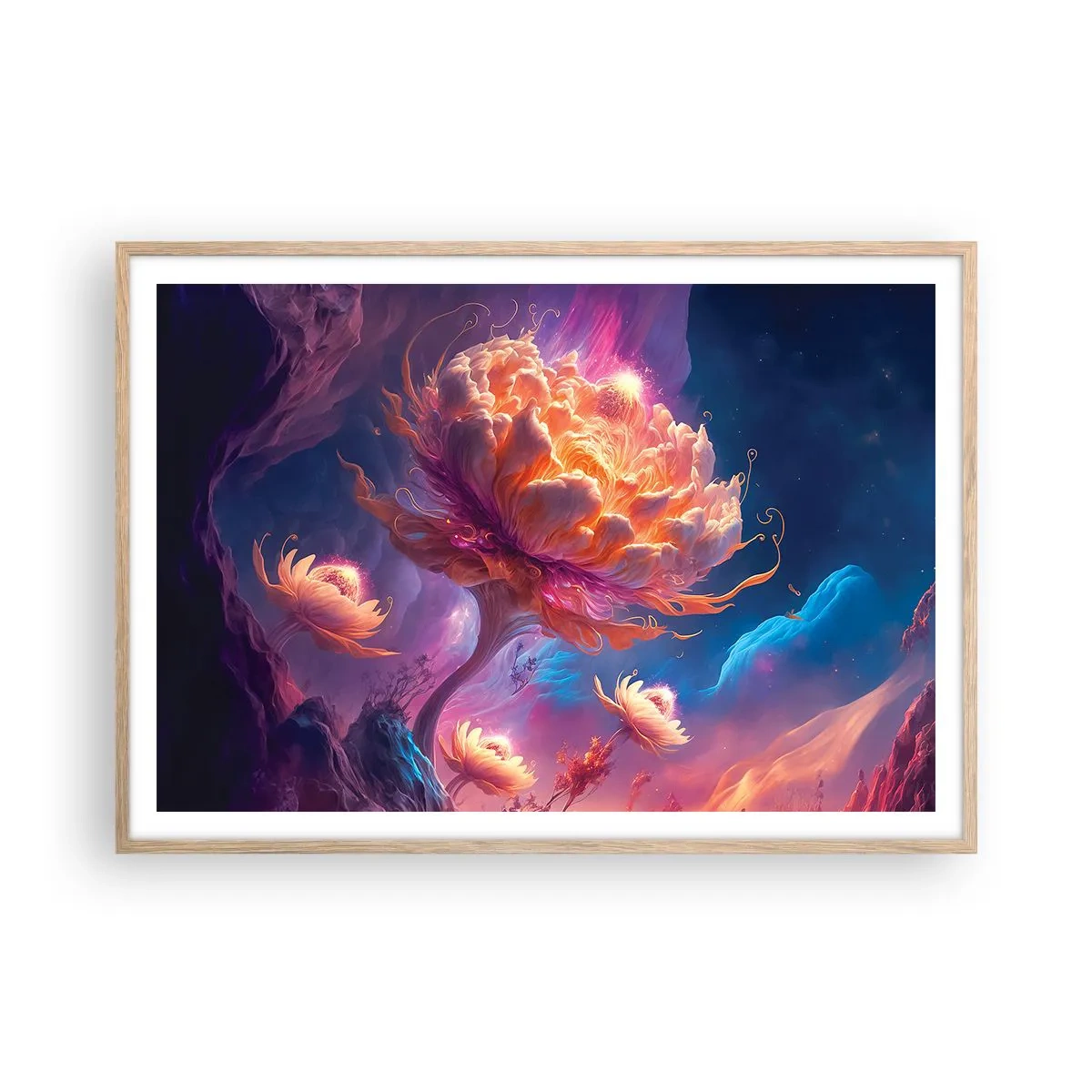 Poszter világos tölgy keretben - Egy másik világ - 100x70 cm