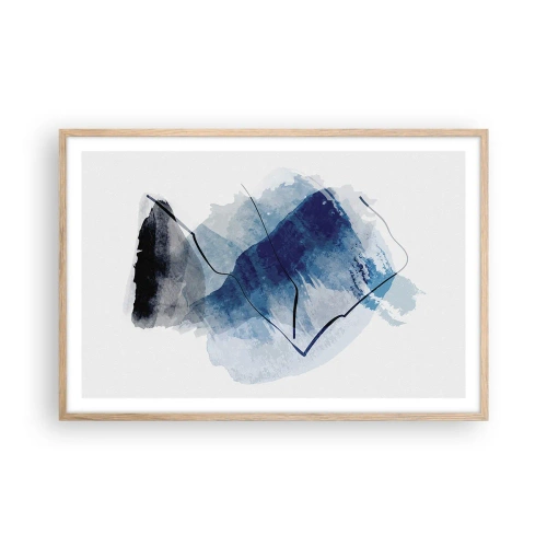 Poszter világos tölgy keretben - Jéghegy - 91x61 cm