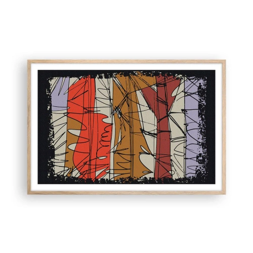 Poszter világos tölgy keretben - Spontán kompozíció - 91x61 cm