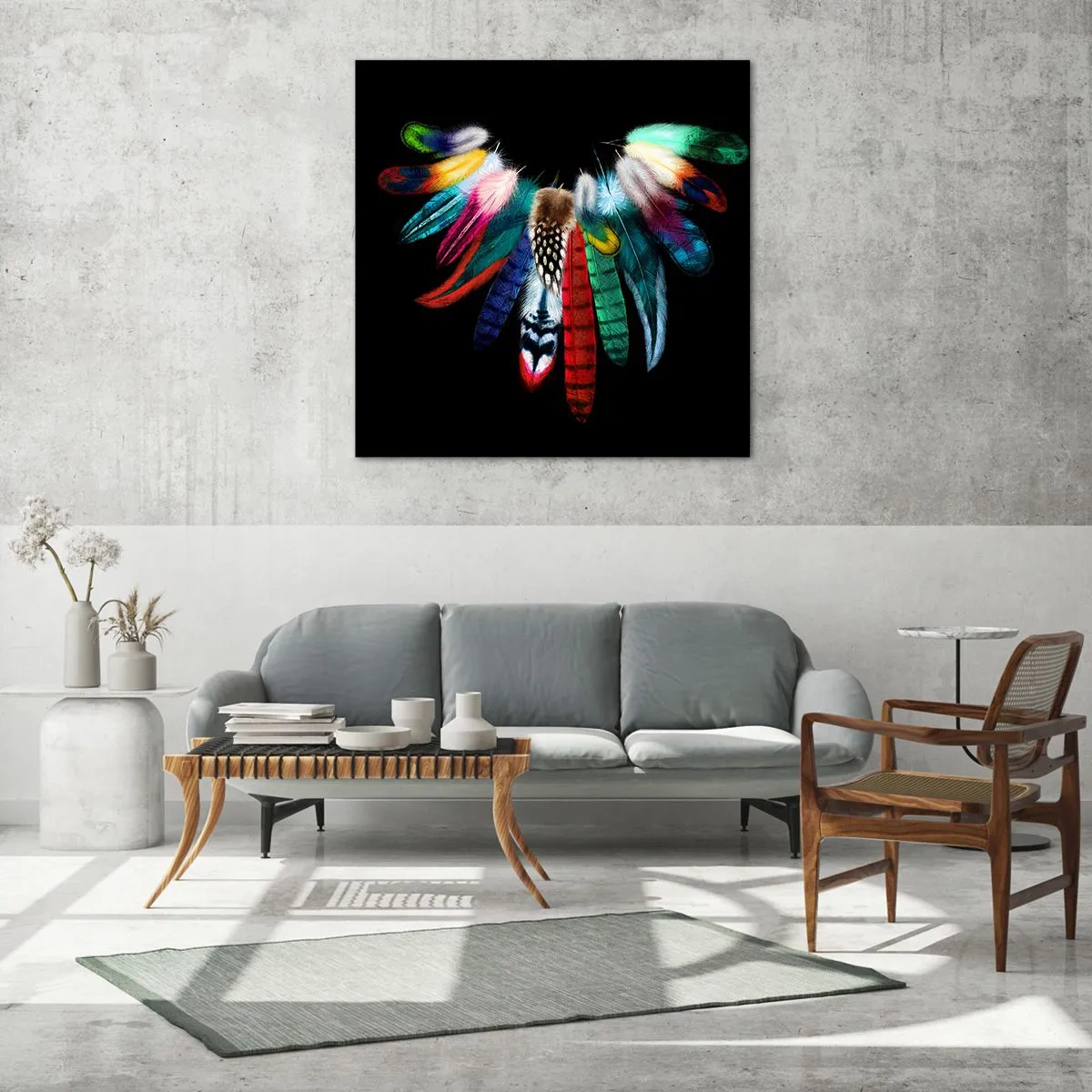 Üveg kép - Indiai nyaklánc - 40x40 cm