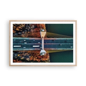 Poszter világos tölgy keretben - TÚL a vizeken, túl az erdőkön - 91x61 cm