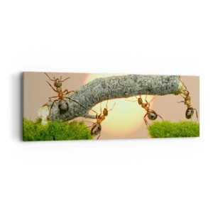 Vászonkép - Boldog, közös munka - 90x30 cm