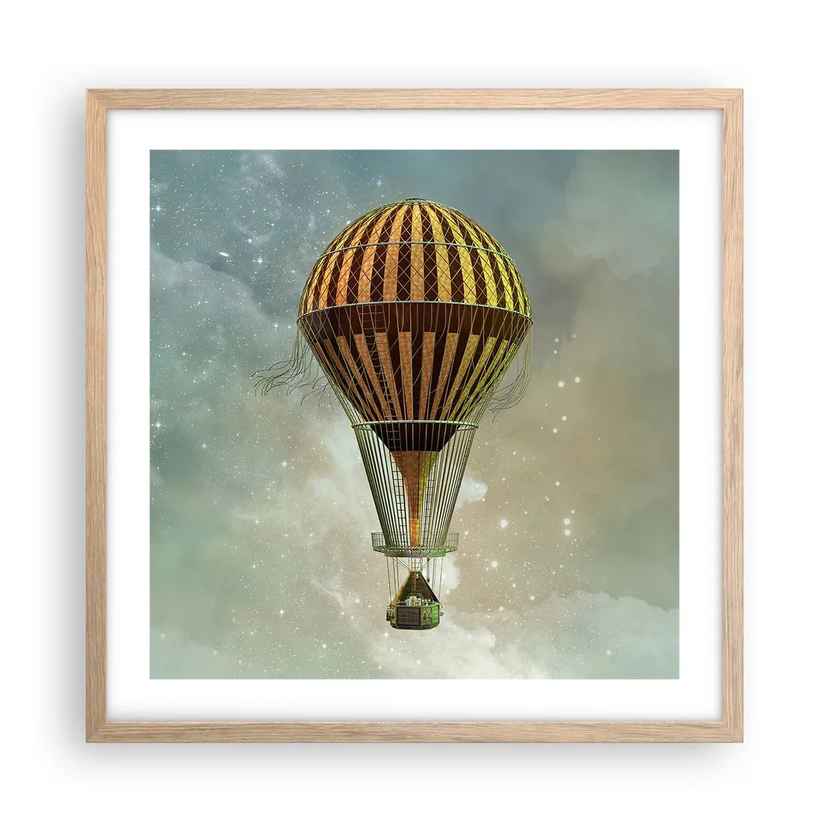 Poszter világos tölgy keretben - Úttörő járatok - 50x50 cm