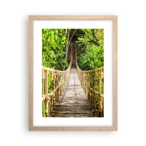 Poszter világos tölgy keretben - Zöldben ragadva - 30x40 cm