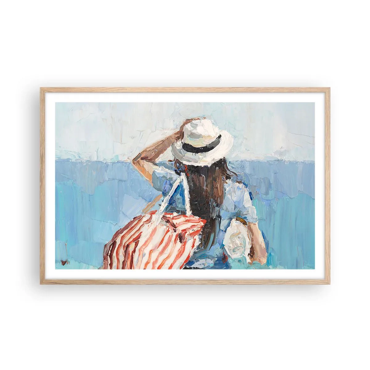 Poszter világos tölgy keretben - Üdvözöljük a nyaraláson - 91x61 cm