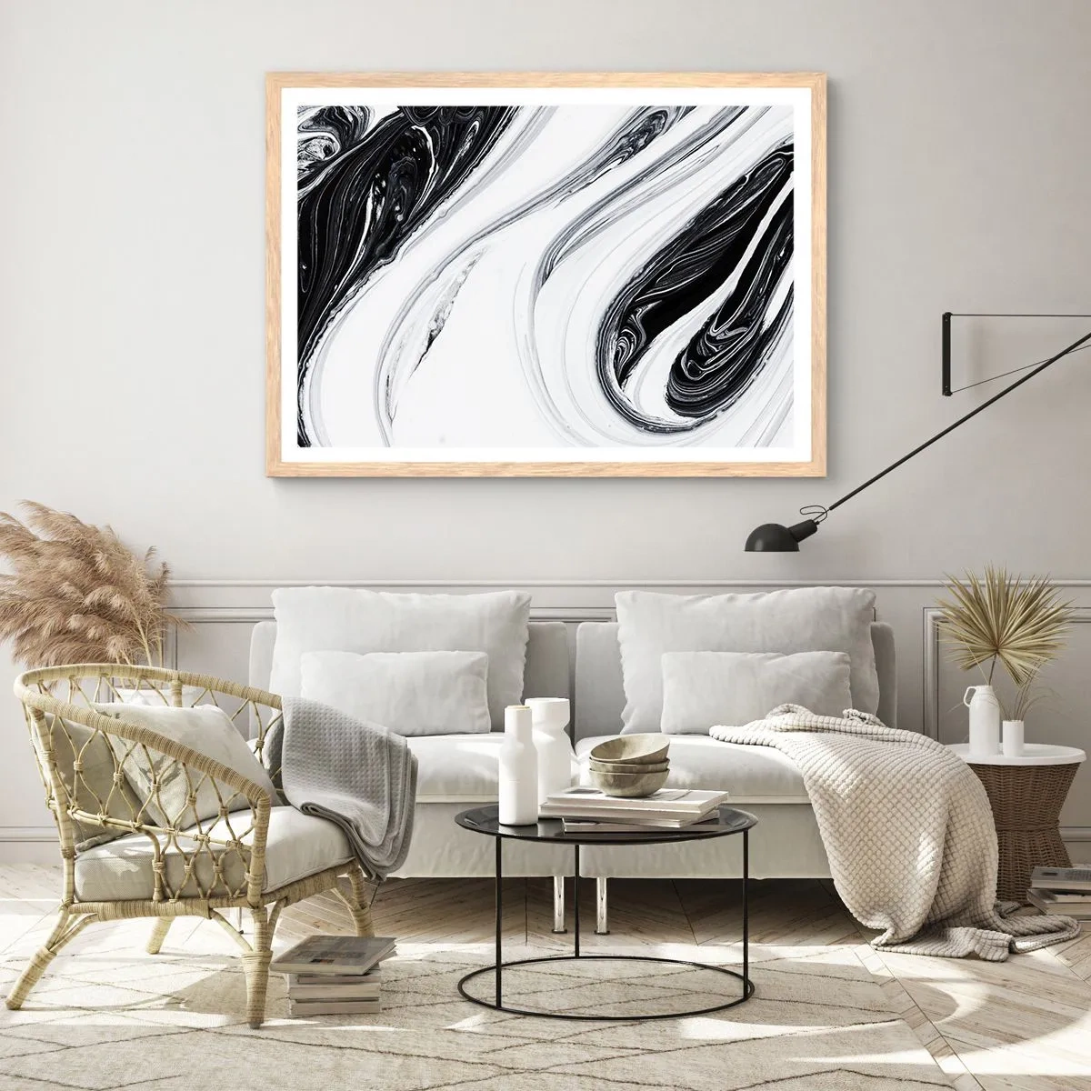 Poszter világos tölgy keretben - Az ellentétek ötvözése - 100x70 cm