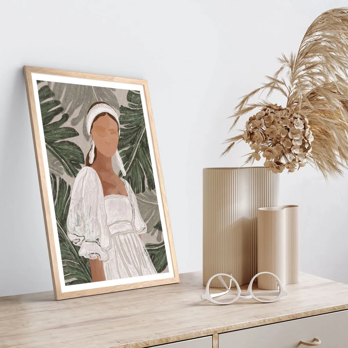 Poszter világos tölgy keretben - Egzotikus portré - 61x91 cm