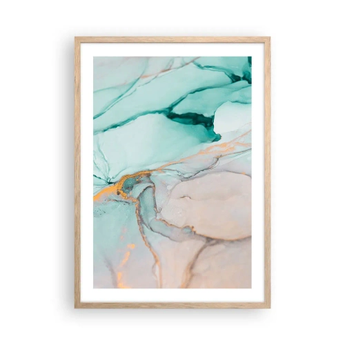 Poszter világos tölgy keretben - Formák és színek tánca - 50x70 cm