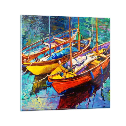 Üveg kép - Színektől sűrű vízen - 50x50 cm