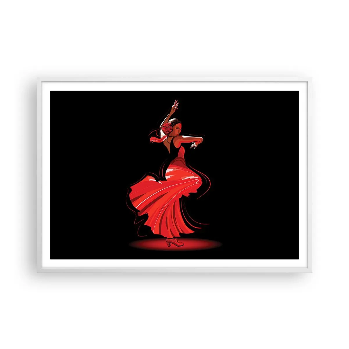 Poszter fekete keretben - A flamenco tüzes szelleme - 100x70 cm