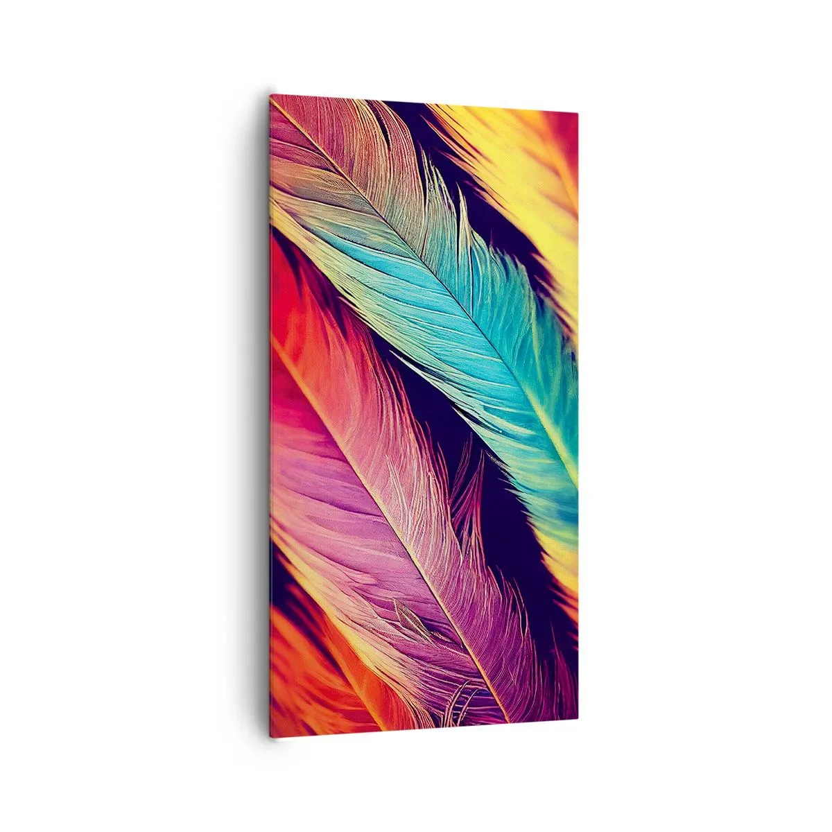 Vászonkép - Tollas szivárvány - 65x120 cm