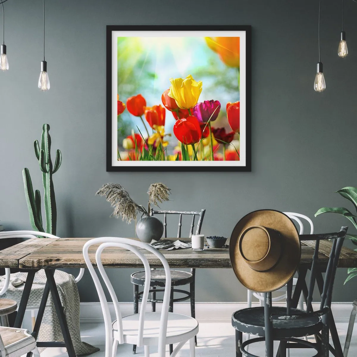 Poszter fehér keretben - A nap minden színe - 60x60 cm