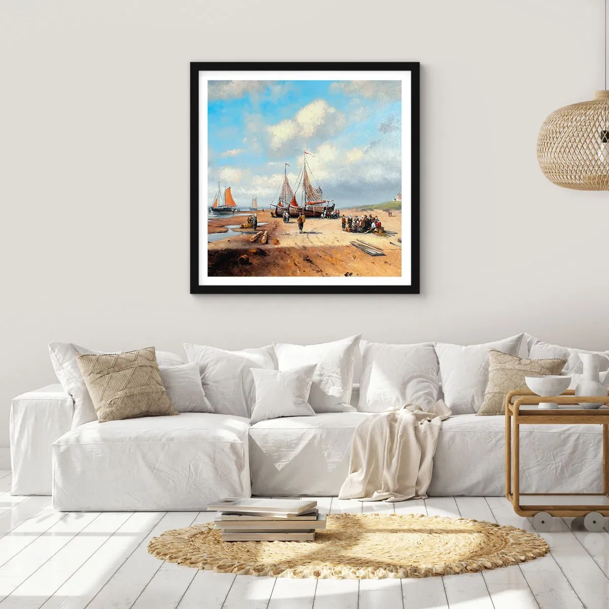 Poszter fehér keretben - Egy sikeres fogás után - 60x60 cm