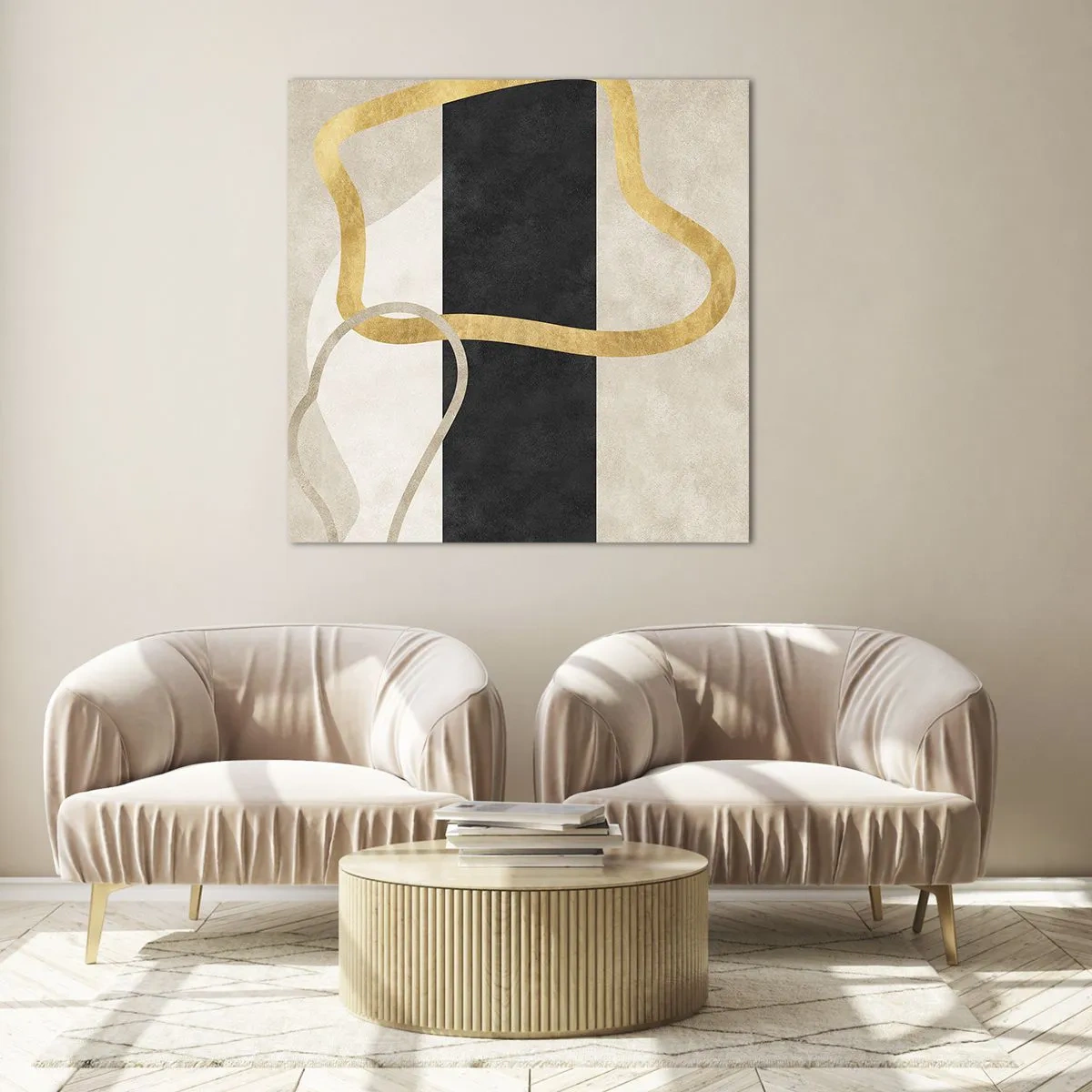 Üveg kép - Hurkolt formák - 70x70 cm