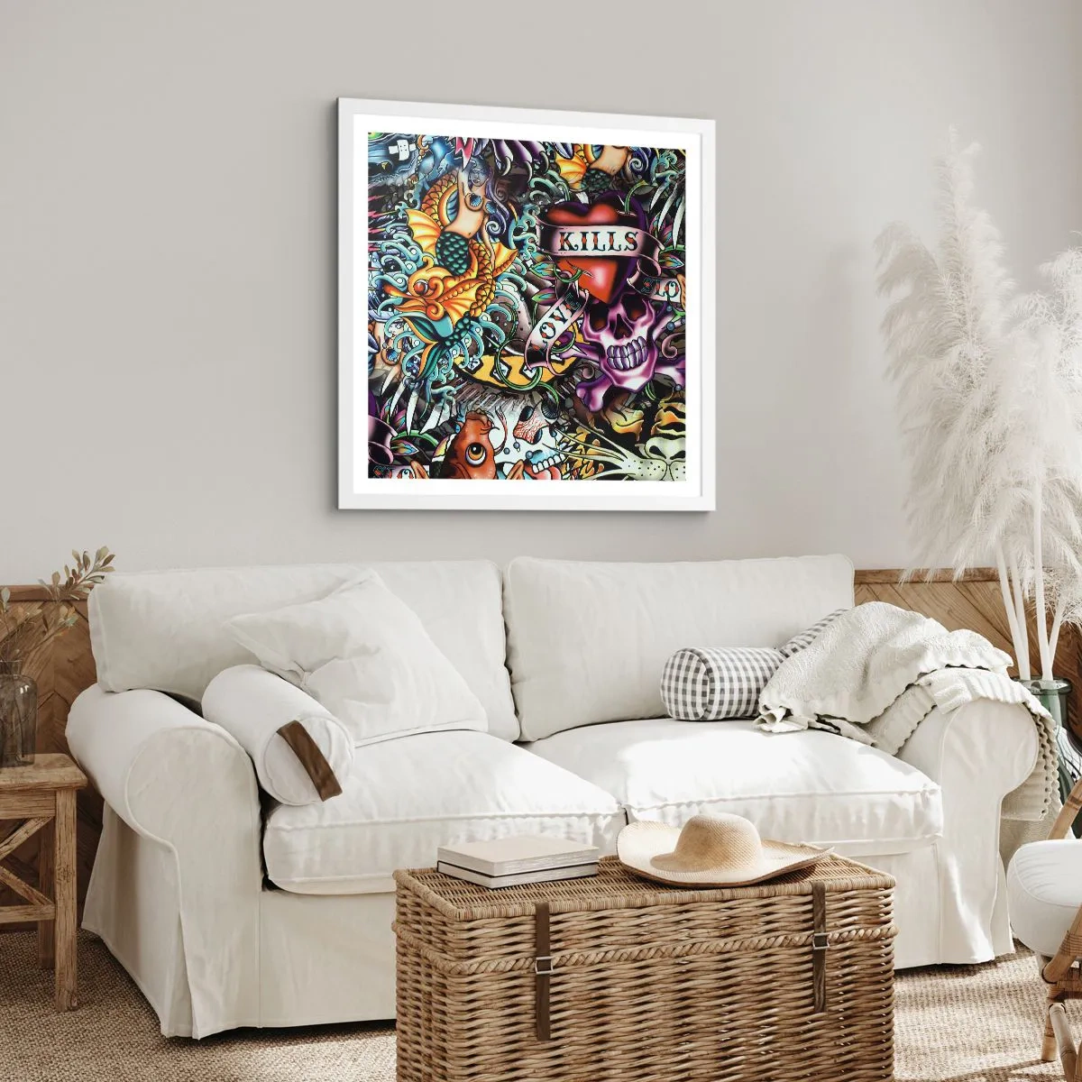 Poszter fekete keretben - A tetováló művész álma - 60x60 cm