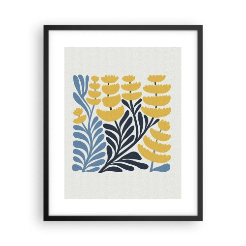 Poszter fehér keretben - Napsütötte virágágyás - 40x50 cm