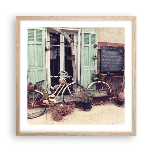 Poszter világos tölgy keretben - Éljen a tartomány - 50x50 cm