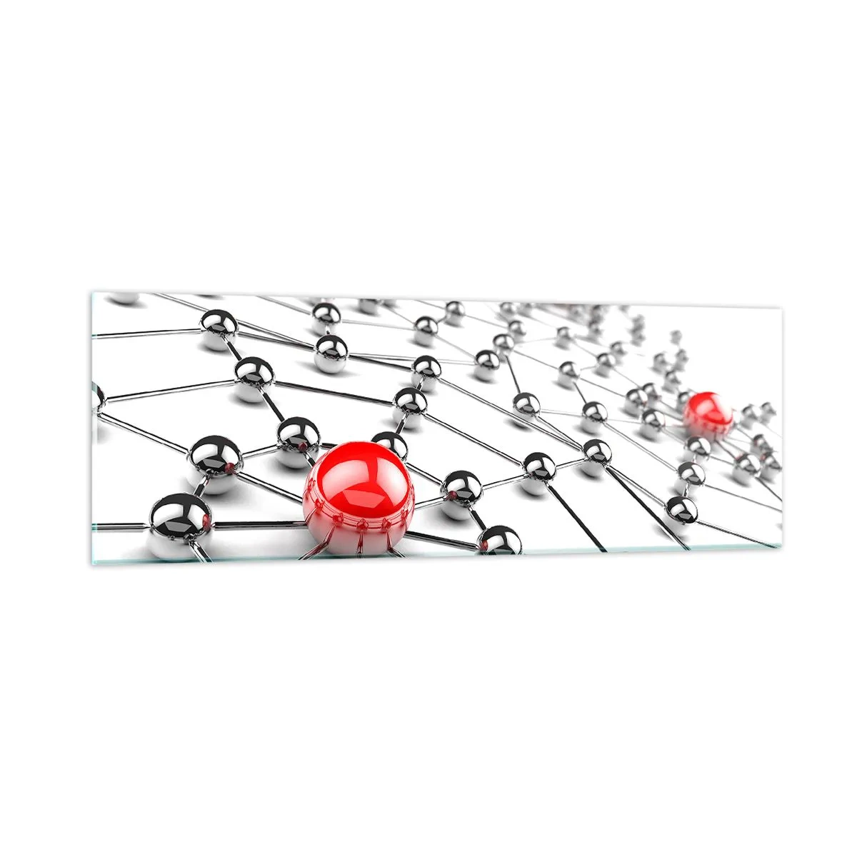 Üveg kép - Ezüst háló - 90x30 cm