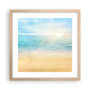Poszter világos tölgy keretben - Nagy kékség - 40x40 cm