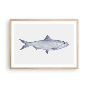 Poszter világos tölgy keretben - Üdvözlet az északi tengerektől - 70x50 cm