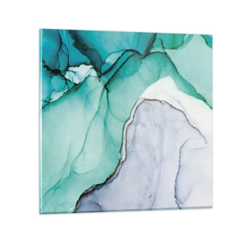 Üveg kép - Tanulmány türkizben - 30x30 cm