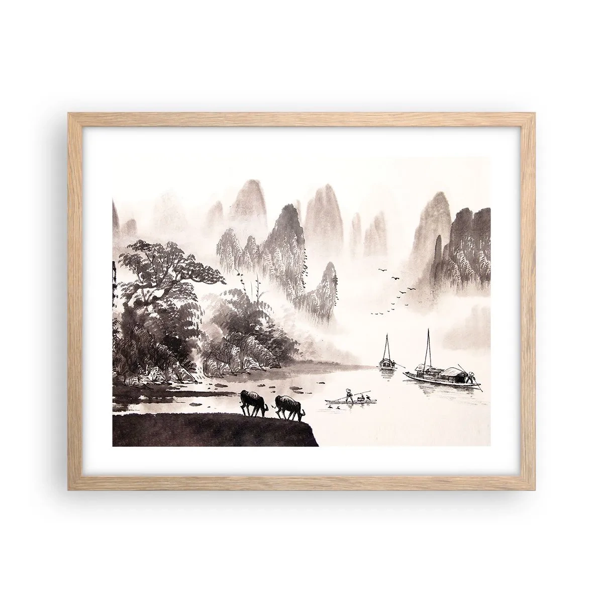 Poszter világos tölgy keretben - Kelet egzotikus hétköznapjai - 50x40 cm