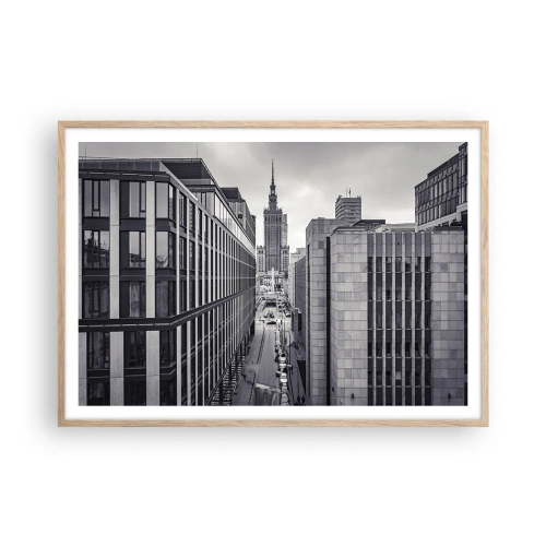 Poszter világos tölgy keretben - Varsói völgy - 100x70 cm