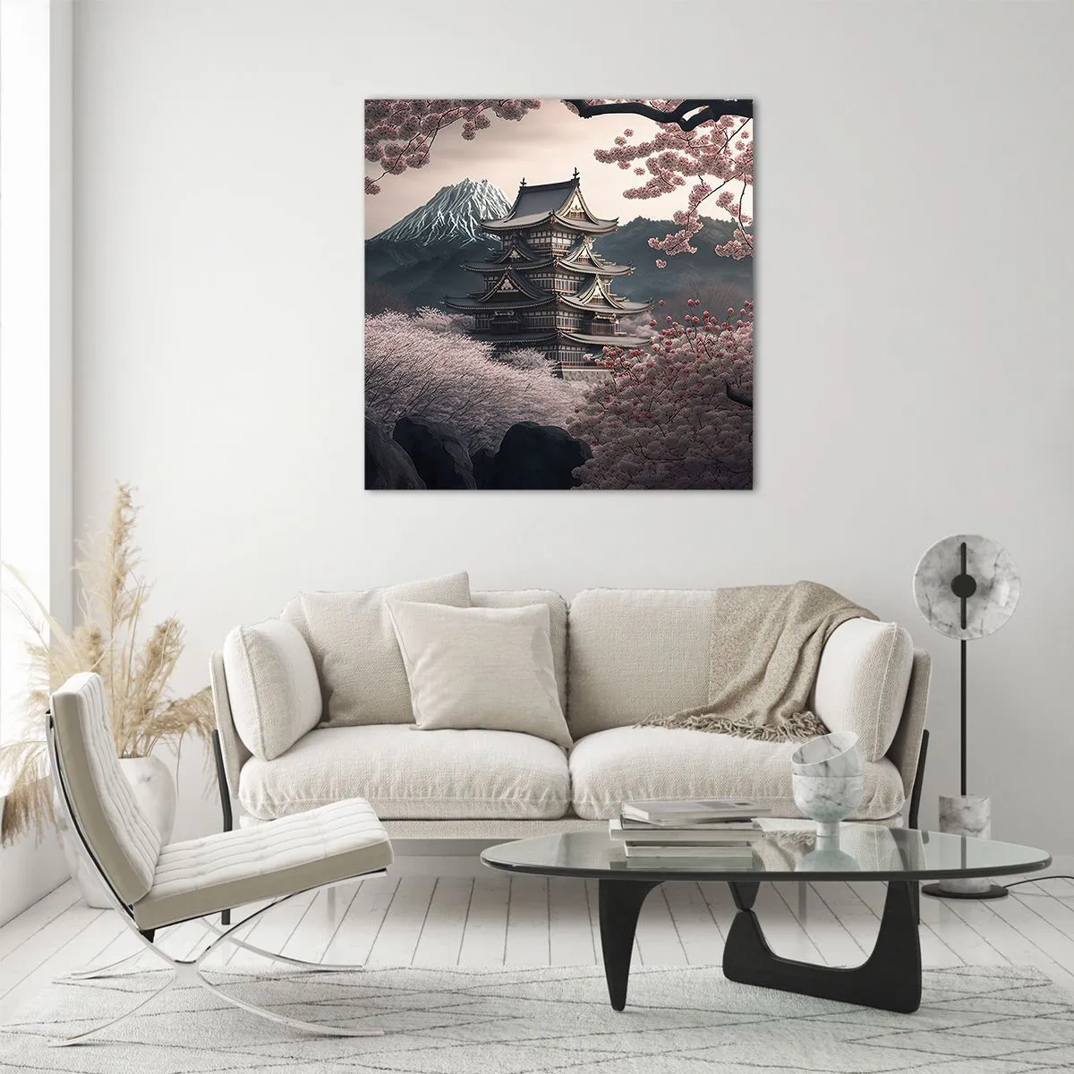 Üveg kép - A cseresznyevirágzás országa - 60x60 cm