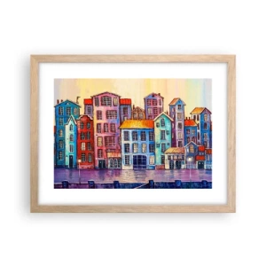 Poszter világos tölgy keretben - Egy város, mint egy tündérmese - 40x30 cm