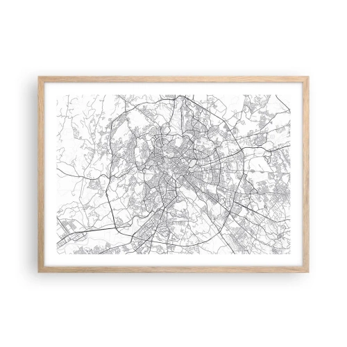 Poszter világos tölgy keretben - Római kör - 70x50 cm