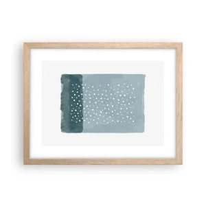 Poszter világos tölgy keretben - Kéken nőtt - 40x30 cm