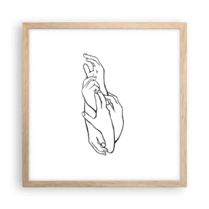 Poszter világos tölgy keretben - Jó érintés - 40x40 cm