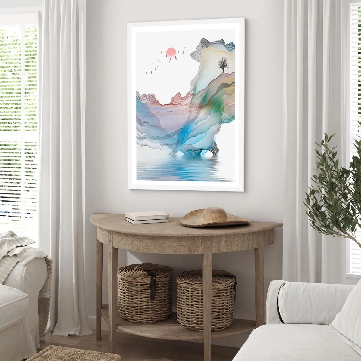 Poszter fekete keretben - A kristály hegyek felé - 70x100 cm