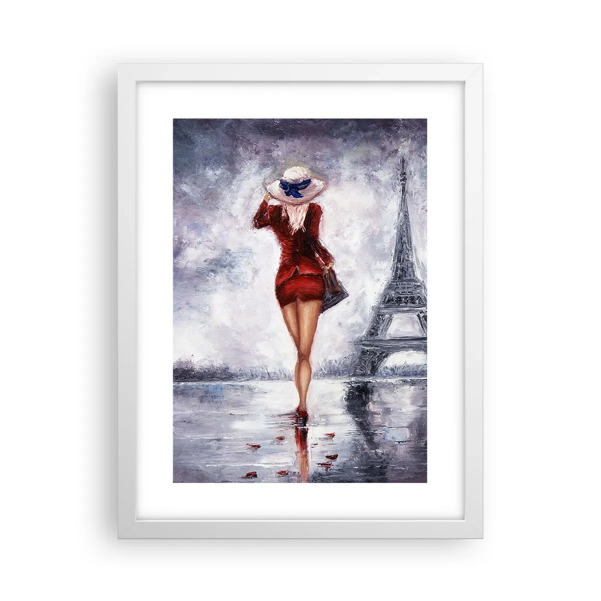 Poszter fekete keretben - Párizsi szimbólumok - 30x40 cm