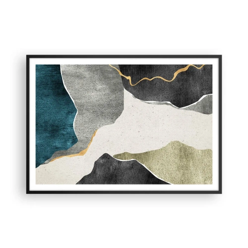 Poszter fehér keretben - Mozaik kompozíció aranyszállal - 100x70 cm