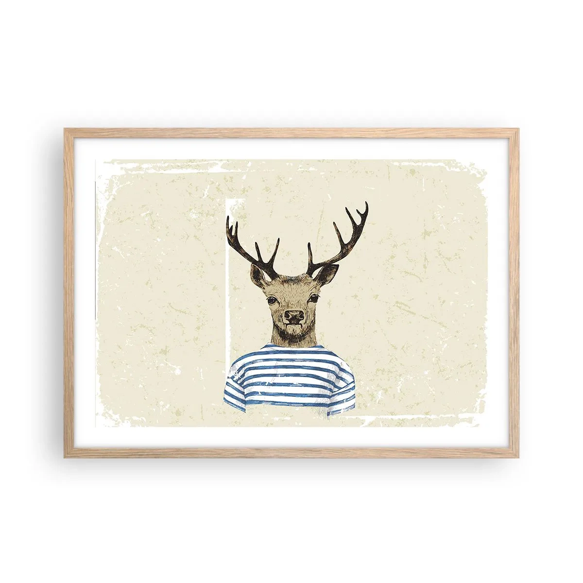 Poszter világos tölgy keretben - Mert szeretem a csíkos pólókat! - 70x50 cm