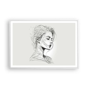 Poszter fekete keretben - Portré álmodozásban - 100x70 cm