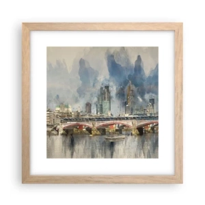 Poszter világos tölgy keretben - London teljes pompájában - 30x30 cm