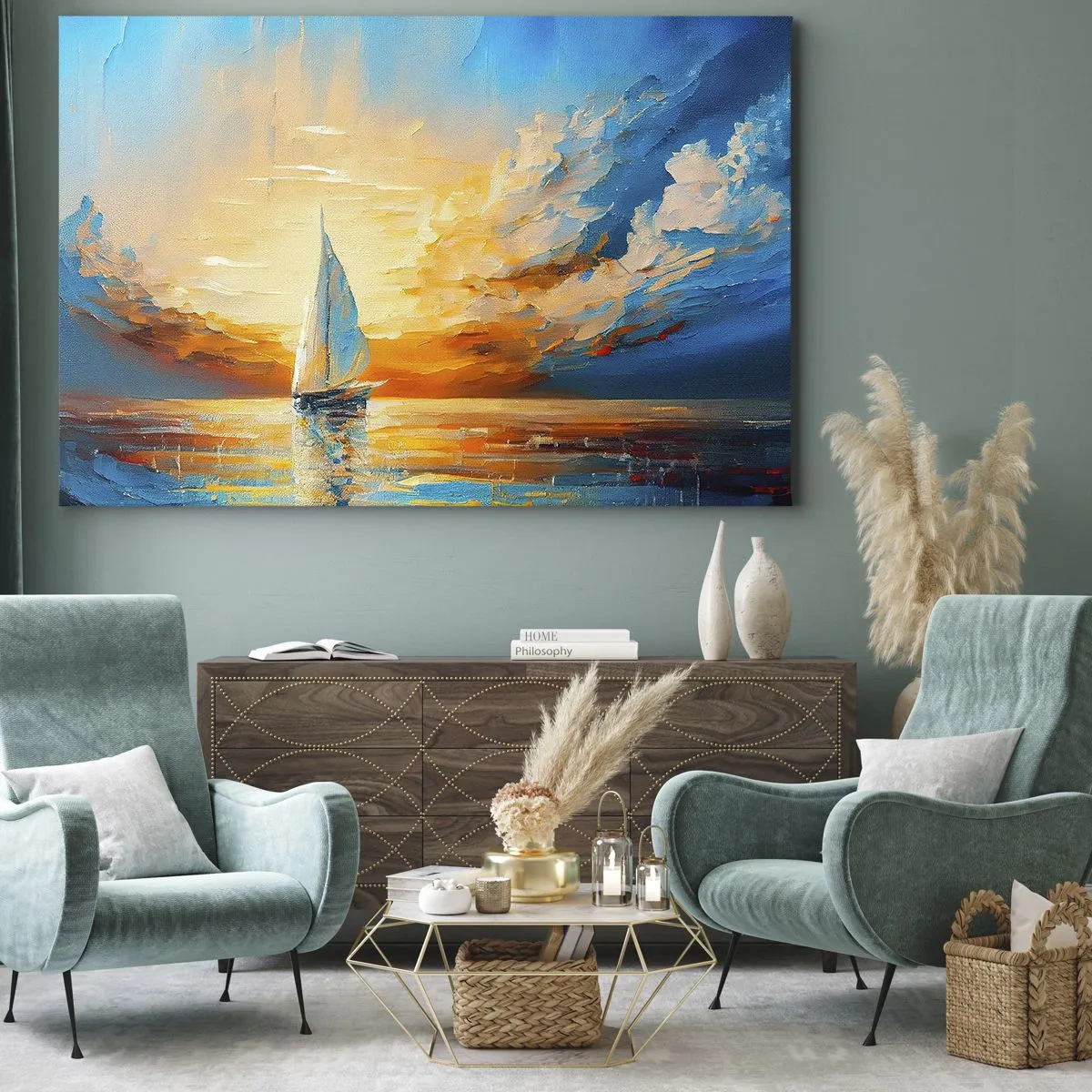 Vászonkép - Aranyban vitorlázva - 70x50 cm