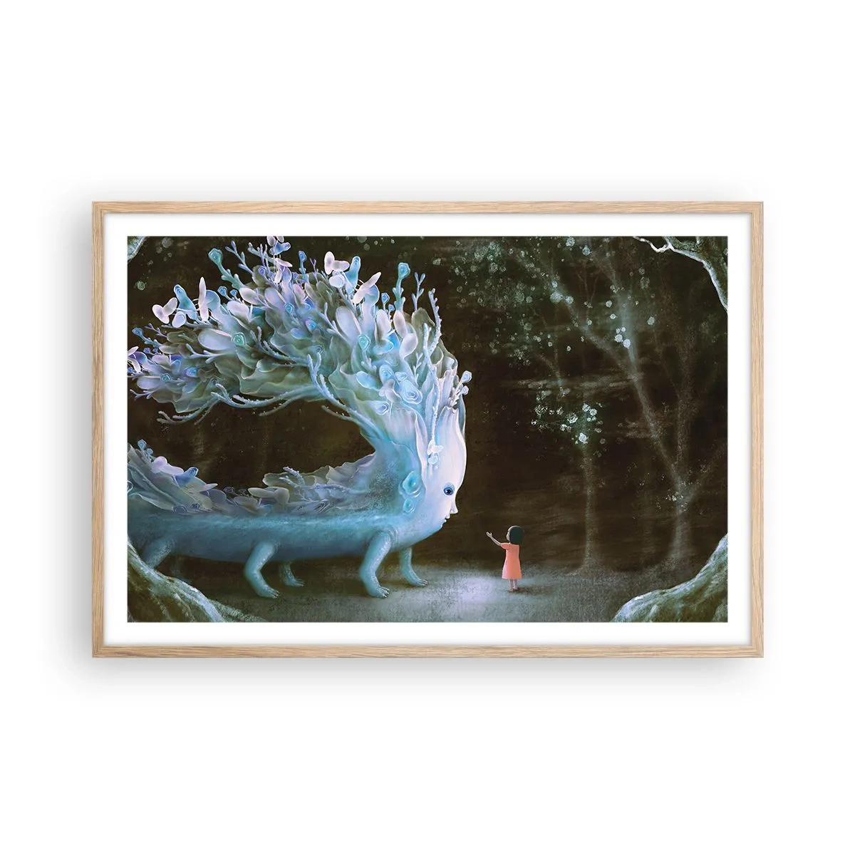 Poszter világos tölgy keretben - Fantasztikus találkozás - 91x61 cm