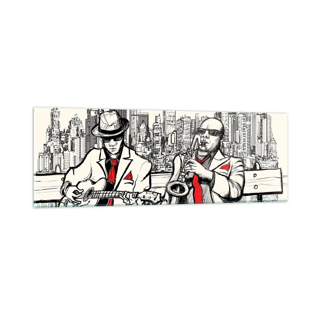 Üveg kép - New York-i improvizáció - 90x30 cm