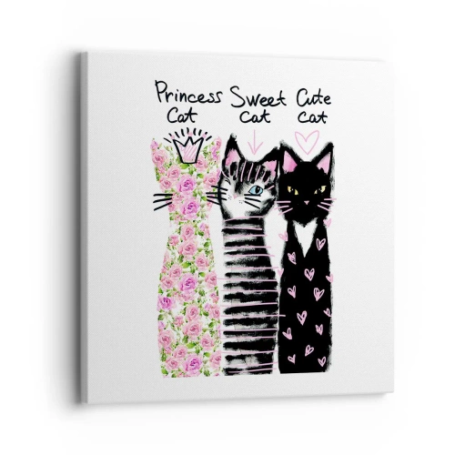 Vászonkép - Volt egyszer három macska - 30x30 cm