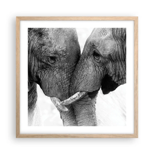 Poszter világos tölgy keretben - Szívélyes vallomás - 50x50 cm