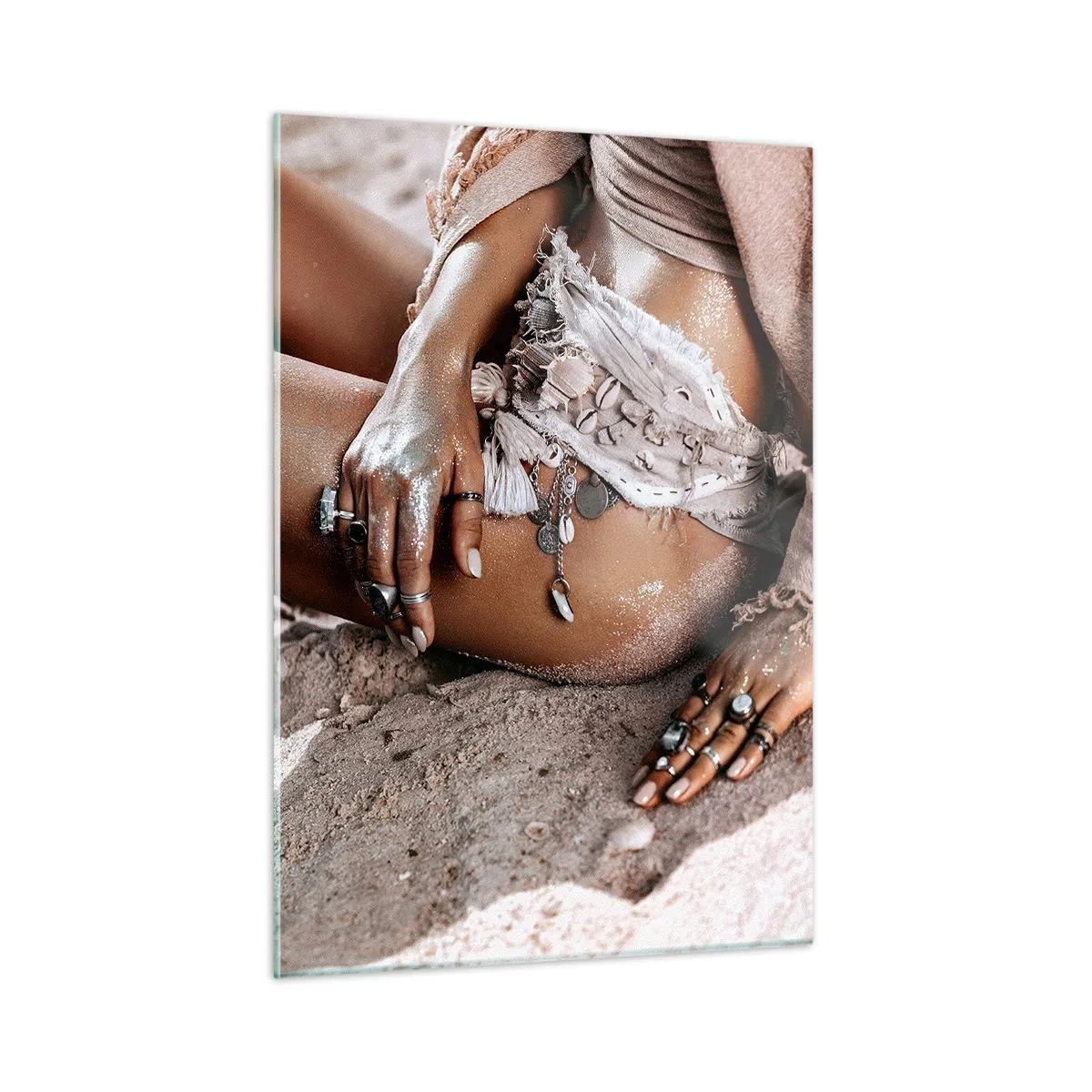 Üveg kép - A hullámok vetettek partra? - 50x70 cm