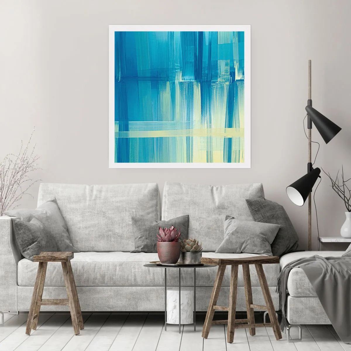 Poszter - Kompozíció türkizkékben - 60x60 cm