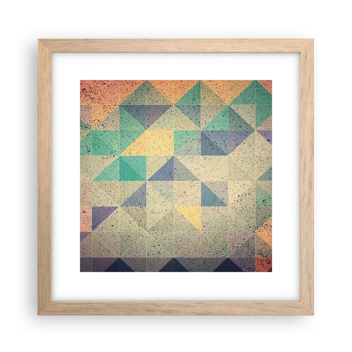Poszter világos tölgy keretben - A háromszögek köztársasága - 30x30 cm