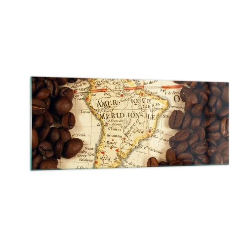 Üveg kép - Honnan származik a legjobb kávé? - 100x40 cm