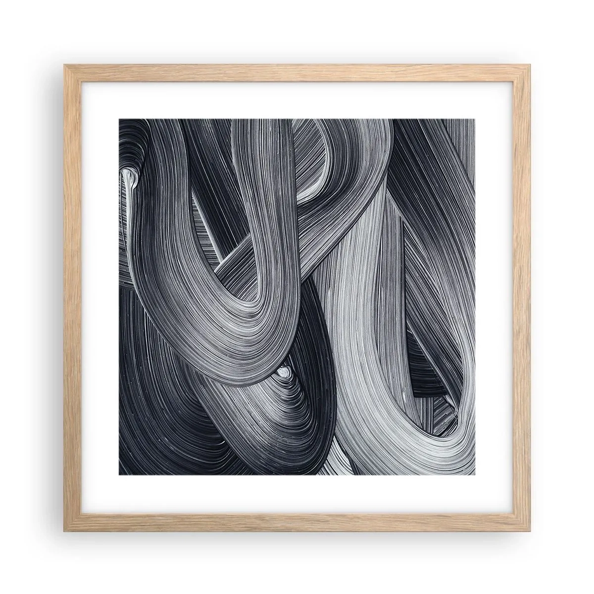 Poszter világos tölgy keretben - A valóság folyékonysága - 40x40 cm