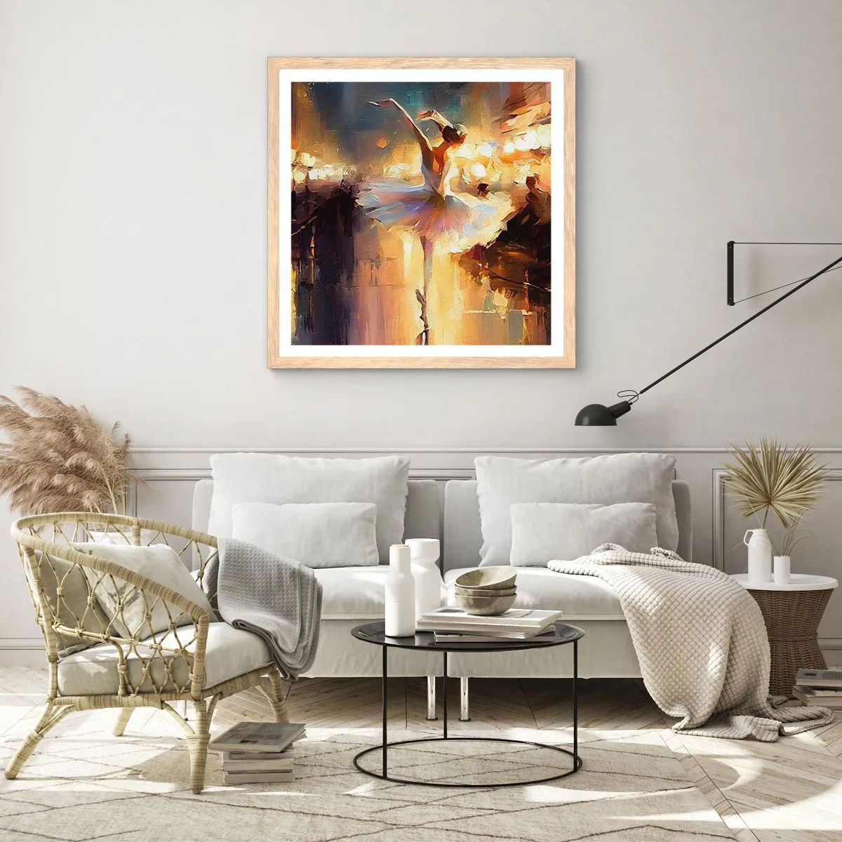 Poszter világos tölgy keretben - Csoda az utcán - 40x40 cm